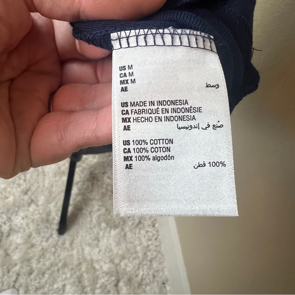 Karen Scott Sport Mid Length 100% Cotton Navy Dress with Cuff Sleeves Size M - Picture 10 of 11